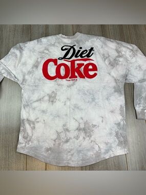 Coca-Cola Spirit Jersey Size M Gray Diet Coke Tie Dye Long Sleeve Oversized Flaw
